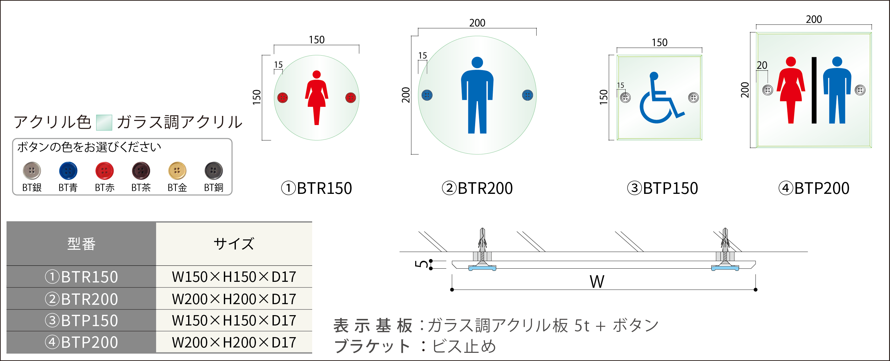 ルームサイン　ボタンプレート スイング型