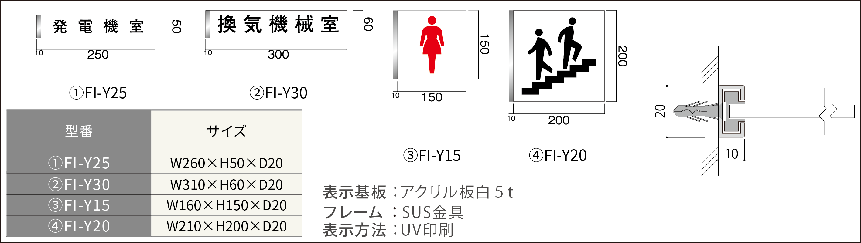 ルームサイン：国土交通省プレート側面型