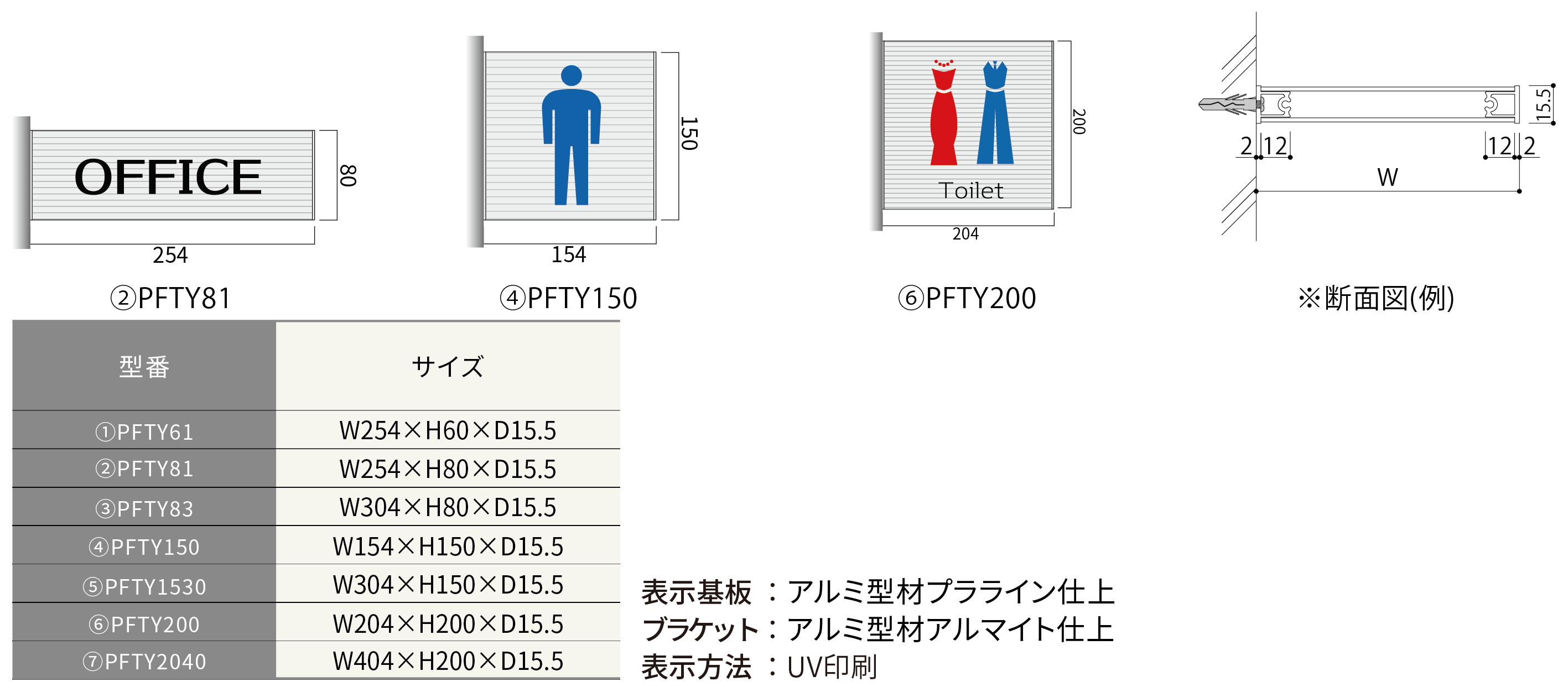 ハッケンルームサイン プララインプレート側面型