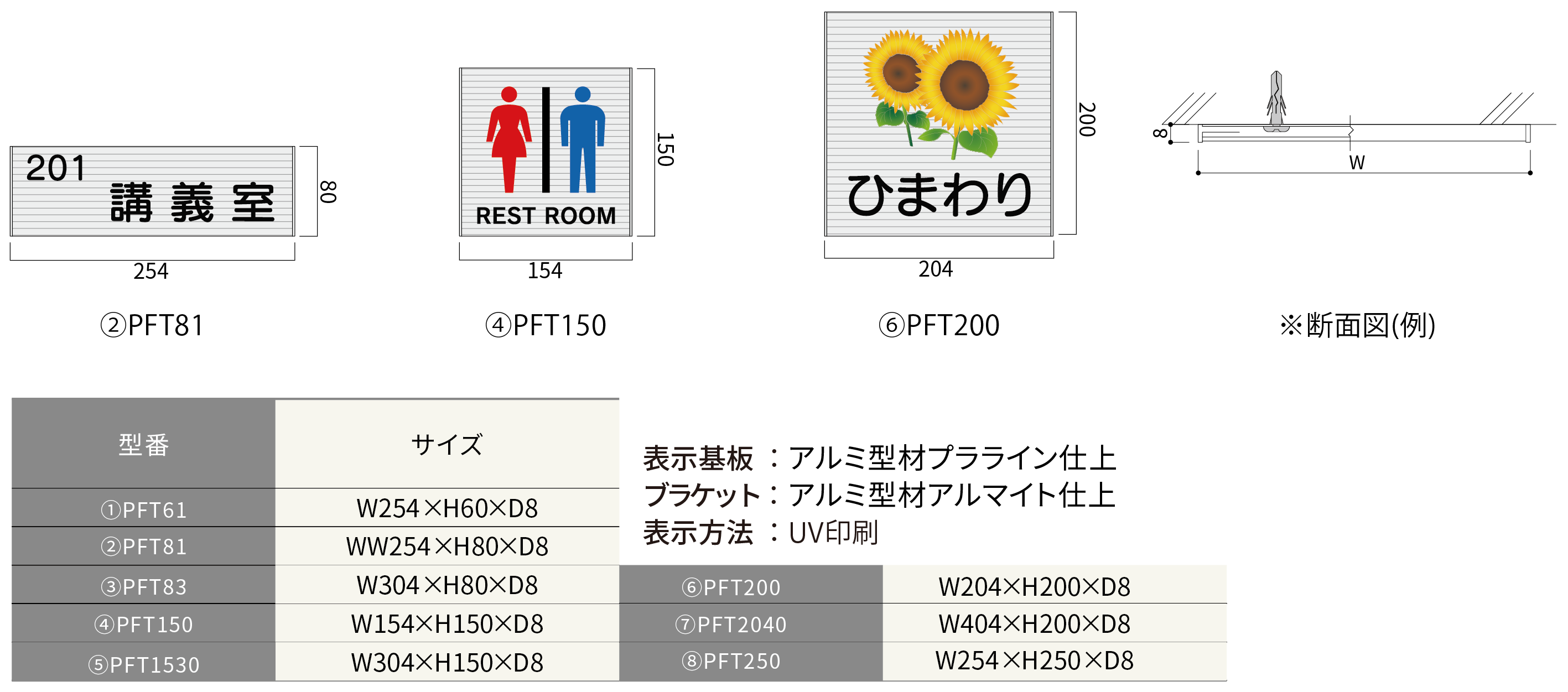 ハッケンルームサイン プララインプレート正面型