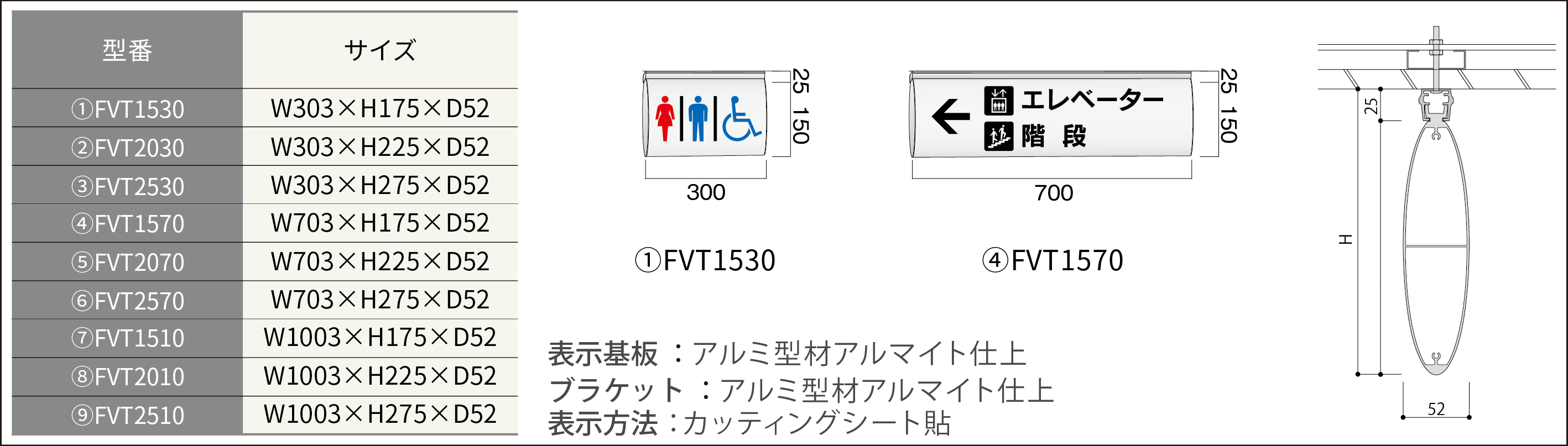 ルームサイン：吊下サイン フォーバル型